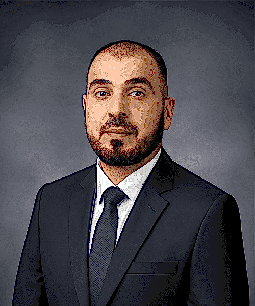 Professional man in a suit for corporate or business setting.